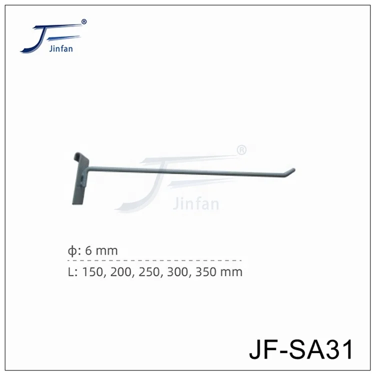 Wholesale Customized  steel wire black plated supermarket groove slot slat back panel board display hanger hook