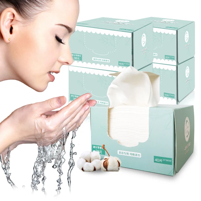 beauty Fold face towel white cotton nonwoven disposable face towel factory direct sales