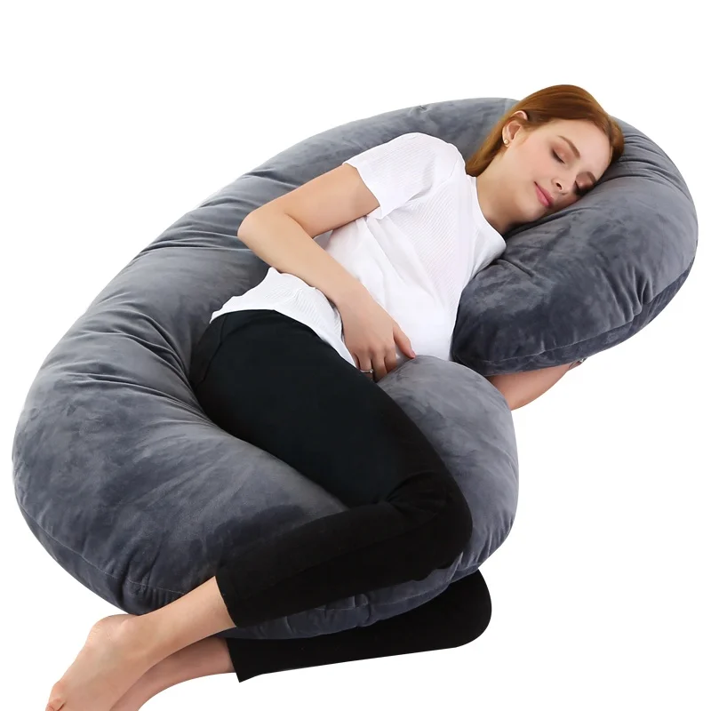 C shaped maternity pregnancy body  vlvet support pillow