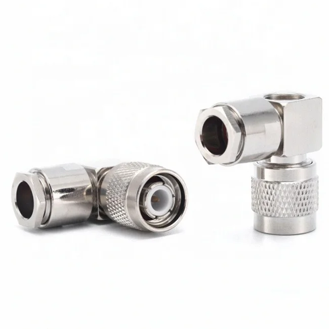 Right Angle TNC Male Clamp Type RF Coaxial Connector for LMR300 LMR400 RG8 5D-FB RG6 Cable