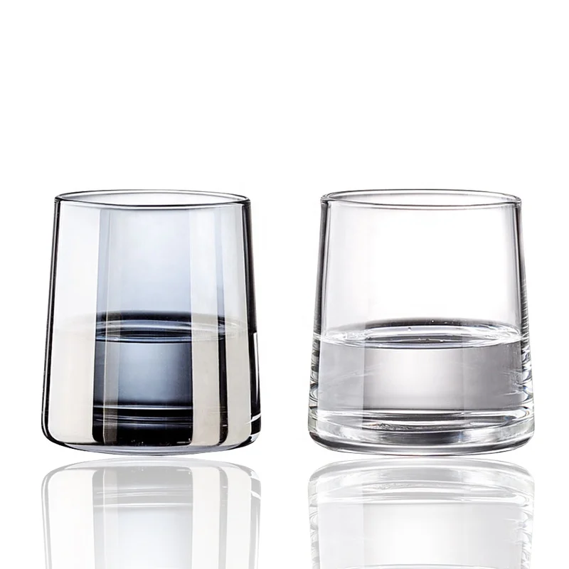 Luxury Empty Unique Clear Gold Grey 8oz 250ml Glass Candle Jar With Lid For Scented Candle