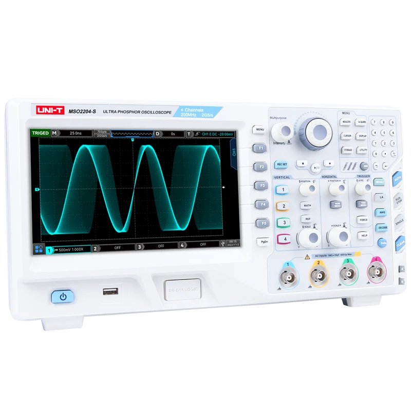 MSO2104 Digital fluorescence oscilloscope UNI-T Newest 100M 4 channels 2GSa/s 1,000,000wfm/s