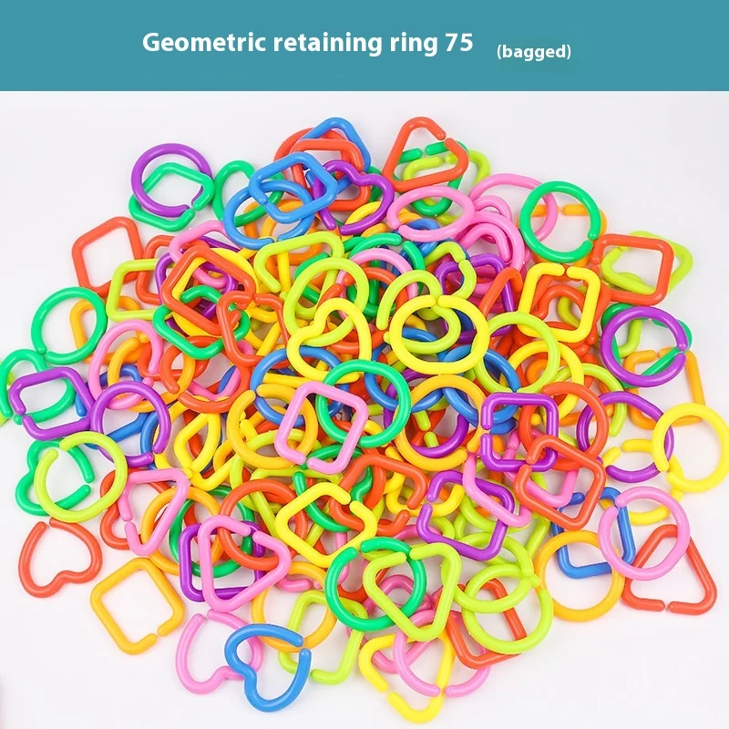 Children Learning Toys Colorful Plastic Link Chain DIY Block Geometric Chain Buckle Baby Puzzle Toy