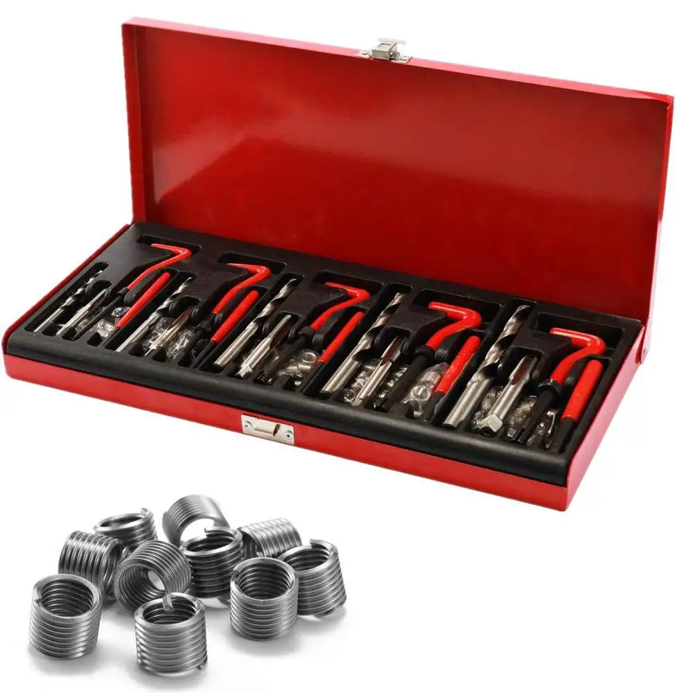 131-Pieces Metric Thread Master Repair HSS Drill Tool Set Kit for Repairing M5 M6 M8 M10 M12 Internal Screw Holes