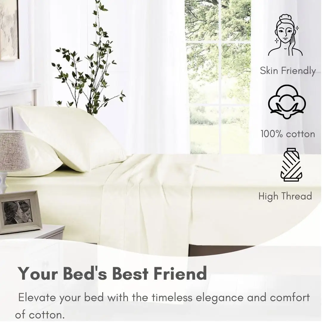 Hotel 1800 Linen Bedding Sheets & Pillowcases Set Polyester Soft White Bed Sheets Fade Stain Resistant Muslin Bedding Set