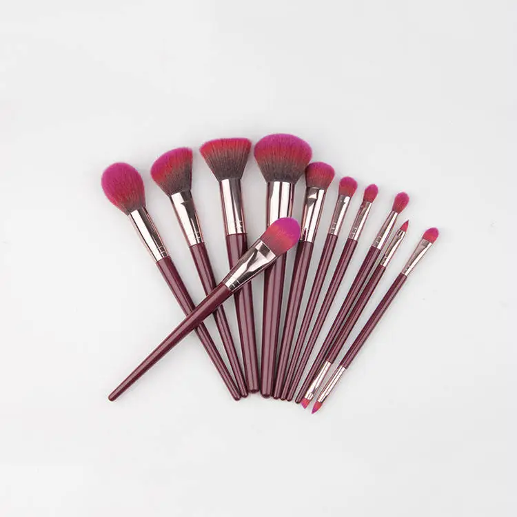 New professional cosmetic affordable 11 pcs bamboo soft  cute make up brushes