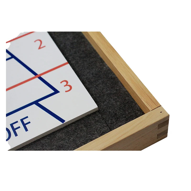 wooden Shuffleboard and Curling 2 in 1 Table Top Board Game with 8 Rollers indoor game