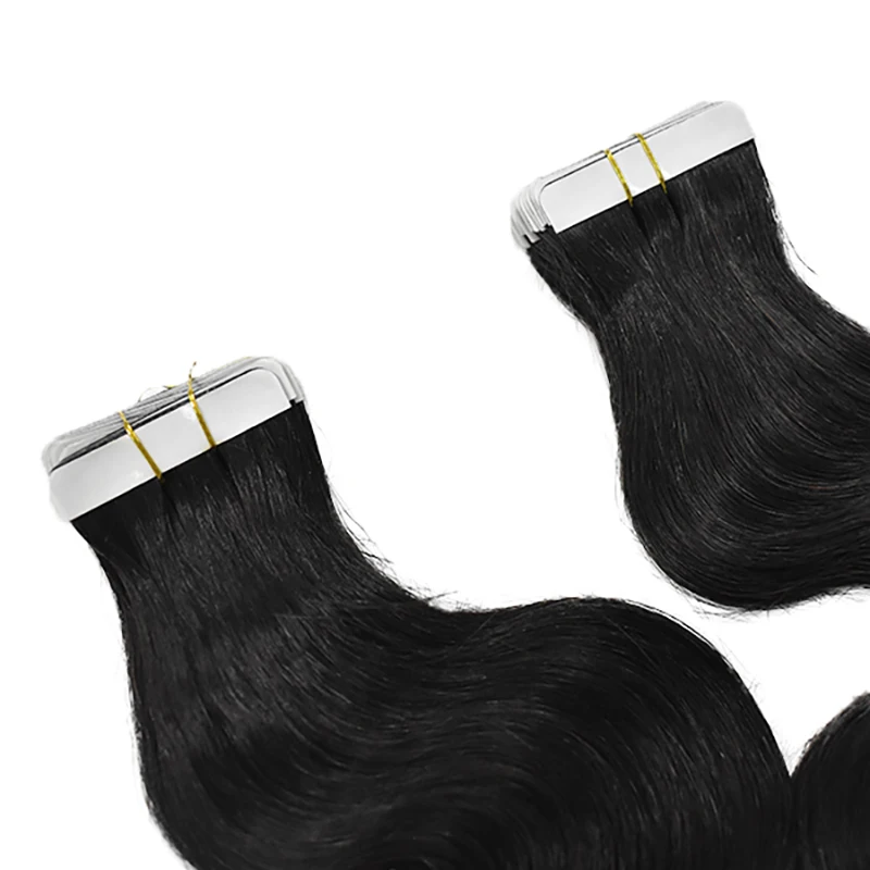 Body Wave Indian Raw Human Hair Straight Tap In 100 Tape In Human Hair Extension