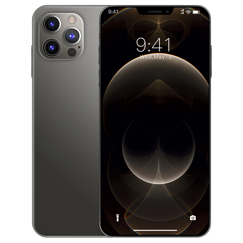 Смартфон I12 Pro Max 6 7 дюйма 12 Гб 512 ГБ 10 ядер 5g Let Phone 3 камера Mtk6889 распознавание лица разблокированный мобильный