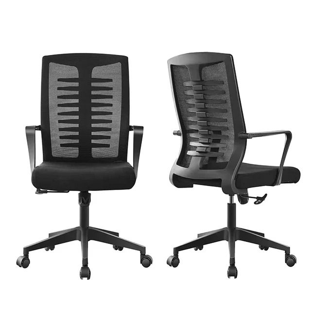 Wholesale Modern Staff Home Furniture Cheap Computer Desk High Back Swivel Mesh Office Chairs Parts with Fixed Armrest