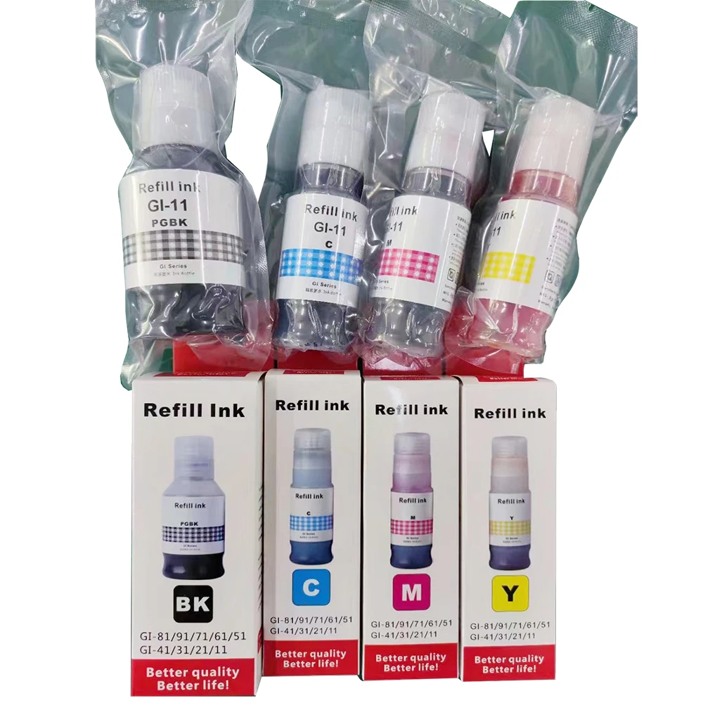 GI-80/90/70/60/50/40/30/20/10 GI-81/71/91/21/11 InkJet Refill Ink Kit for Use in Canon PIXMA G5020 G6020 G7020 MegaTank Printers