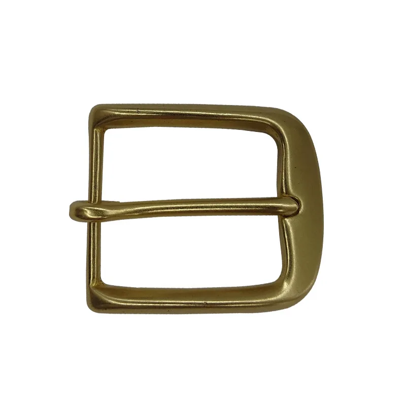 High-Grade Handmade Brass Belt Buckle Solid New Brass Pin Buckle for Leisure Customizable Logo