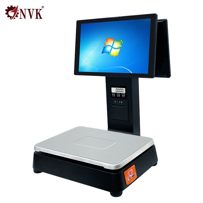 15/30 kg 15.6 inch Dual Touch Screen Display Barcode Scale POS Machine POS Systems