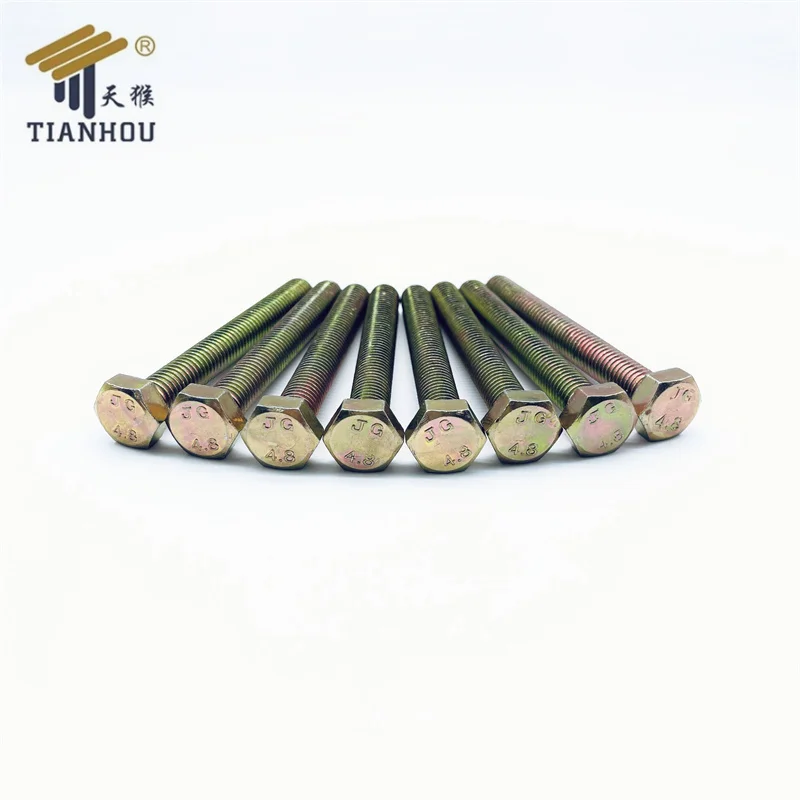 Hex bolt zinc plating DIN934 carbon steel 4.8, 8.8 grade bolts