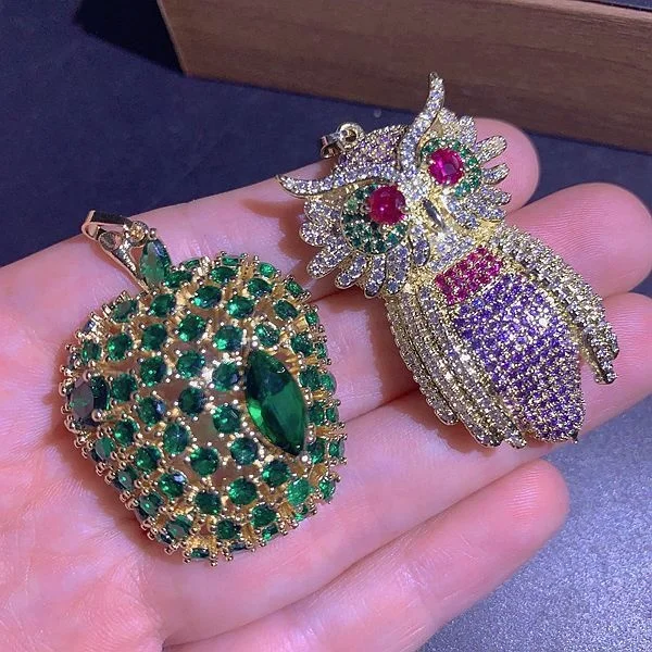PUSHI Retro luxury fine jewelry pendants diy necklace pendant popular ornament accessories femme zircon pendant mixed lot