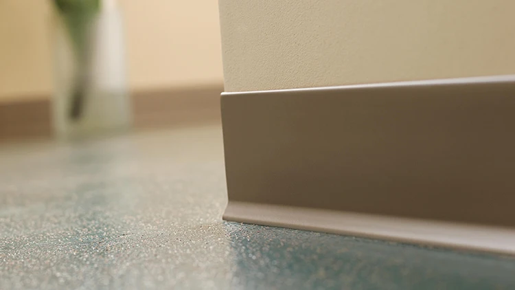 Flooring trim flexible vinyl wall base rubber cove base with toe