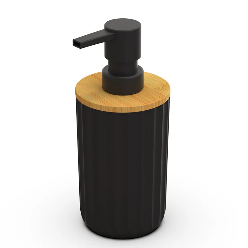 white black bathroom plastic and bamboo decor accessory sets wholesale