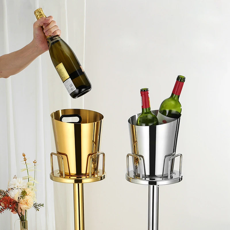Роскошный бар ведро для льда держатель Ktv отель Вертикальная полка из нержавеющей стали ведра ванны напитков