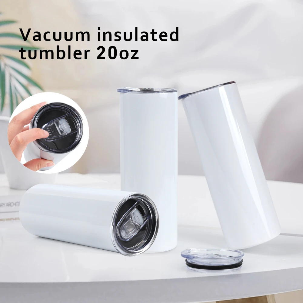 B80-0044 Usa Warehouse Stainless Steel 20oz Straight Sublimation Blanks Tumbler Mug With Straw And Lid For Coffee Milk Tea