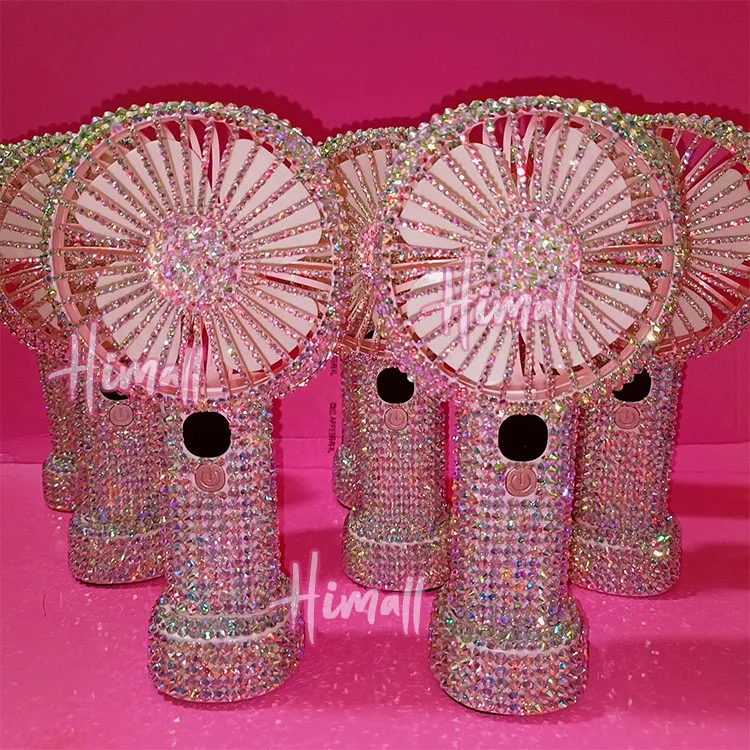 Bling Rechargeable Handheld Personal Fan USB Rechargeable Air Dryer Portable Mini Eyelash Fans For Lashes Extensions