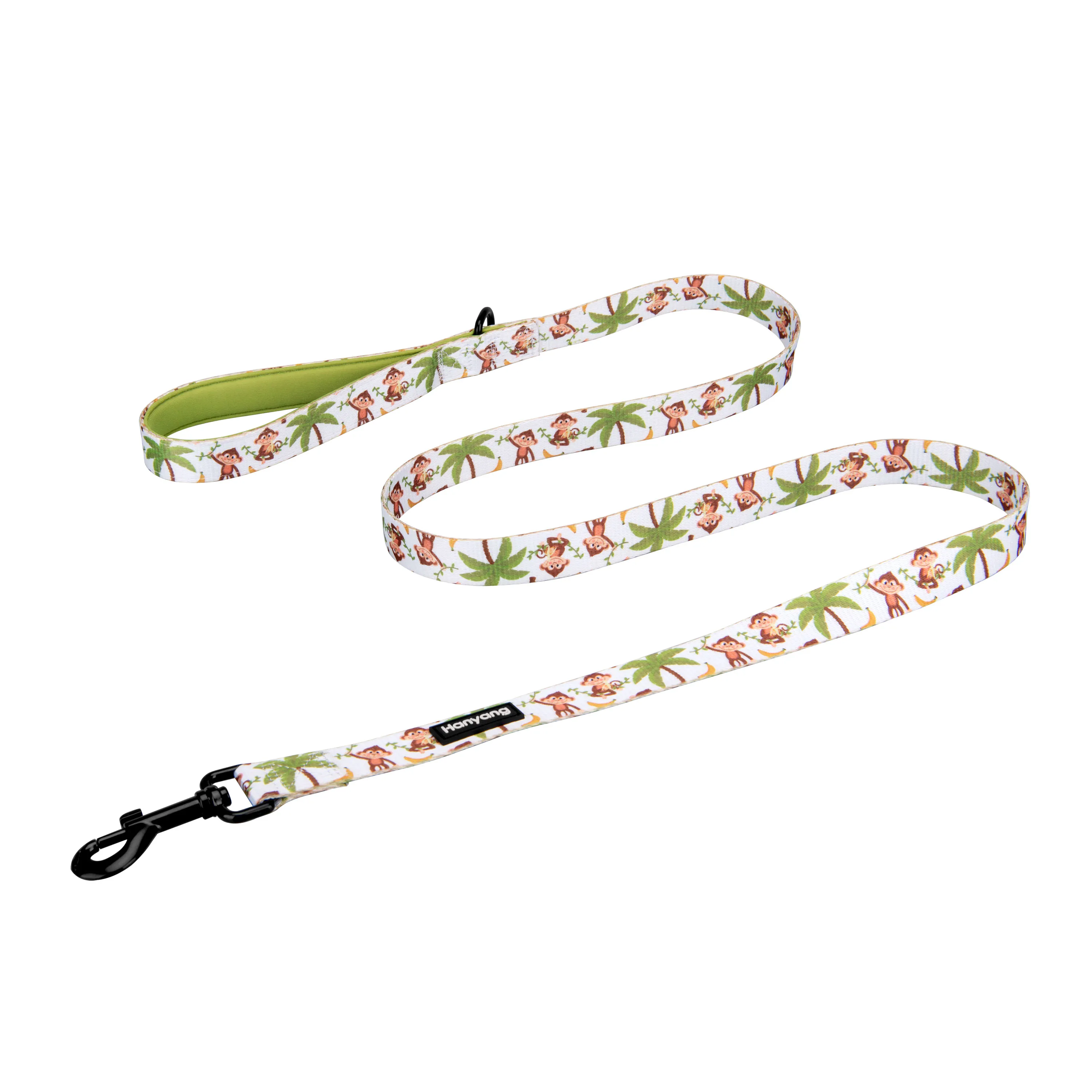 OEM Premium Sublimation Polyester Comfortable Neoprene Padded Handle Customized Brand Logo Pet Dog Leash
