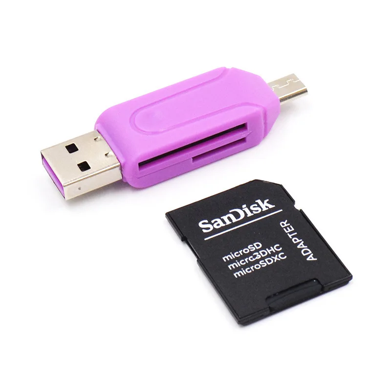  5 видов цветов 2 в 1 OTG usb кард-ридер смарт TF/SD Card Reader модуль расширения для коврик