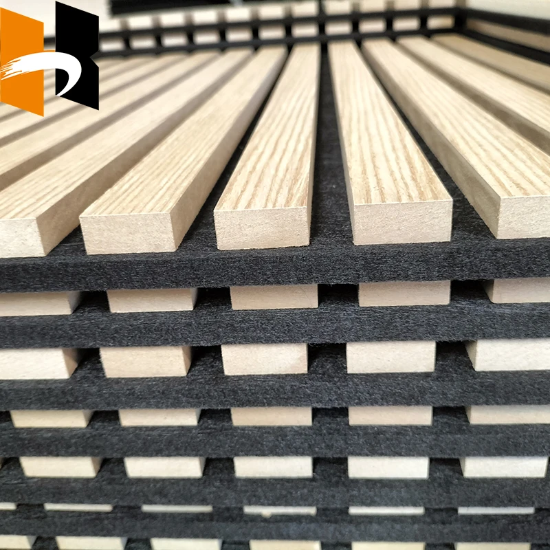 Interior Wall Decoration 3D Design Wood Slat Acoustic Panel Solid Wood