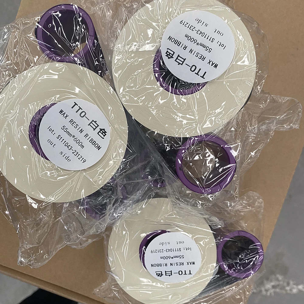 white 33mm 500m thermal transfer tto resin ribbons for markem image printer