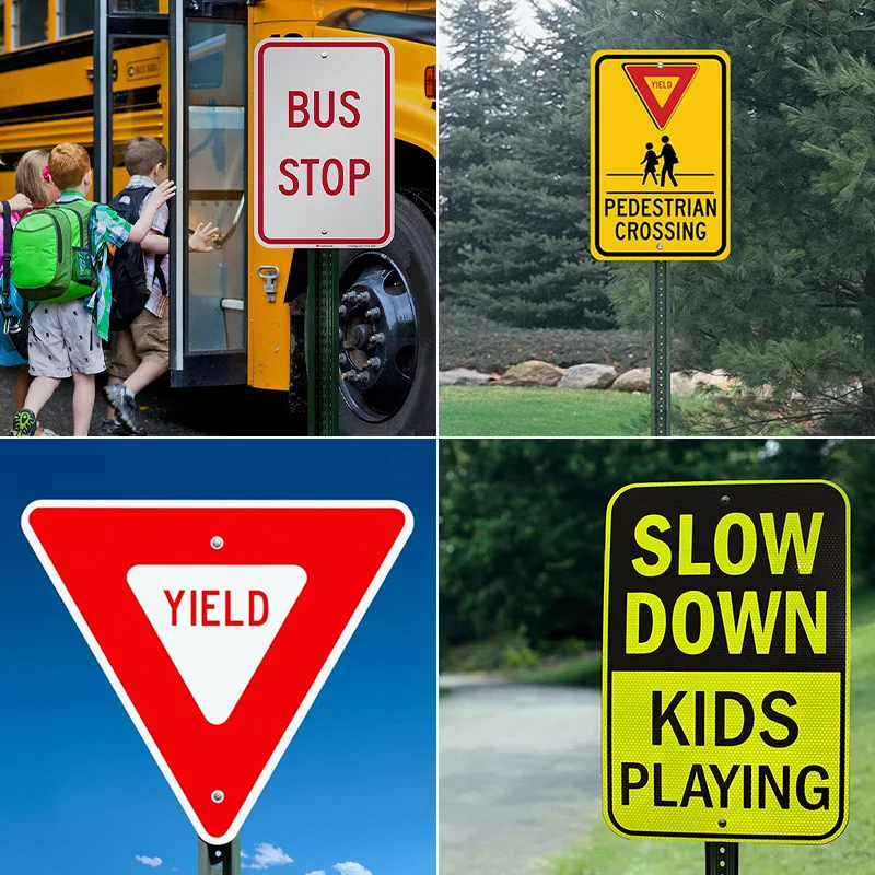 custom traffic signs Aluminium traffic Sign for Outdoor Roadway Pedestrian Use Traffic Road Safety board Reflective Signs