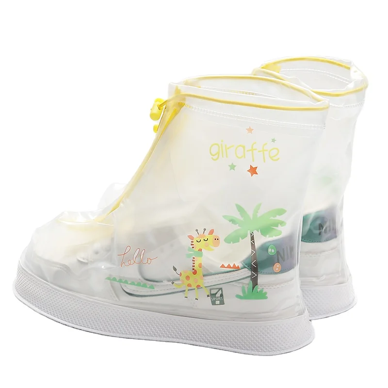 Portable Rain Shoe Covers For Children To School Cycling Shoescover Animal Cartoon Waterproof Shoe Cover