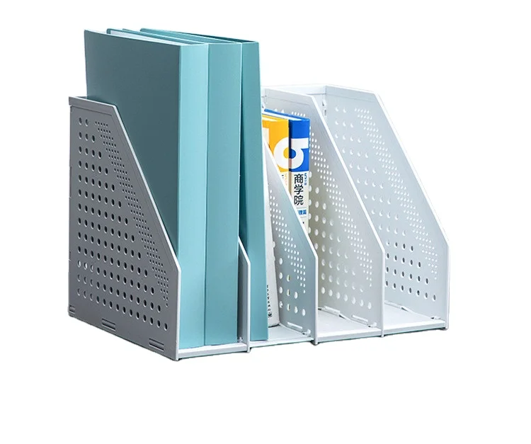 Customize Plastic Office Desktop Document Shelf  Dividers Desk File Organizer Rack Folder Storage Box