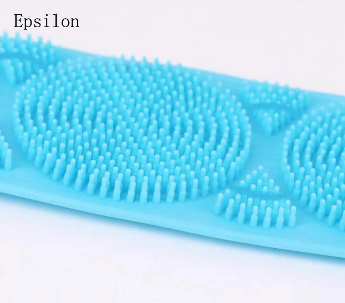 Epsilon Double-Sided Rubbing Silicone Brushes Bath Towels Back Massager Silicone Bath Towel Belt