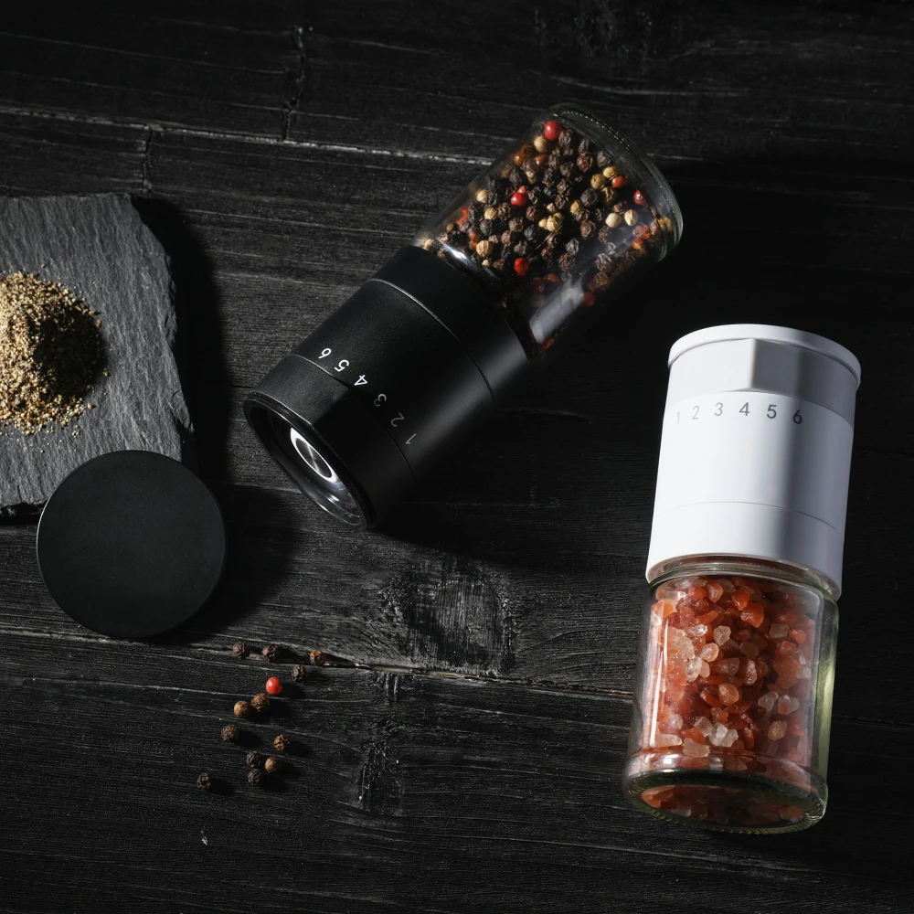 Wholesale New Kitchen Tools Manual Adjustable Ring Pepper Mill and Salt Grinder Set Ceramic Burr Pepper Grinder
