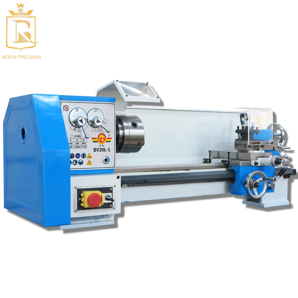 micro medium precision manual lathe machining machine for steel weight 110kg spindle 20mm