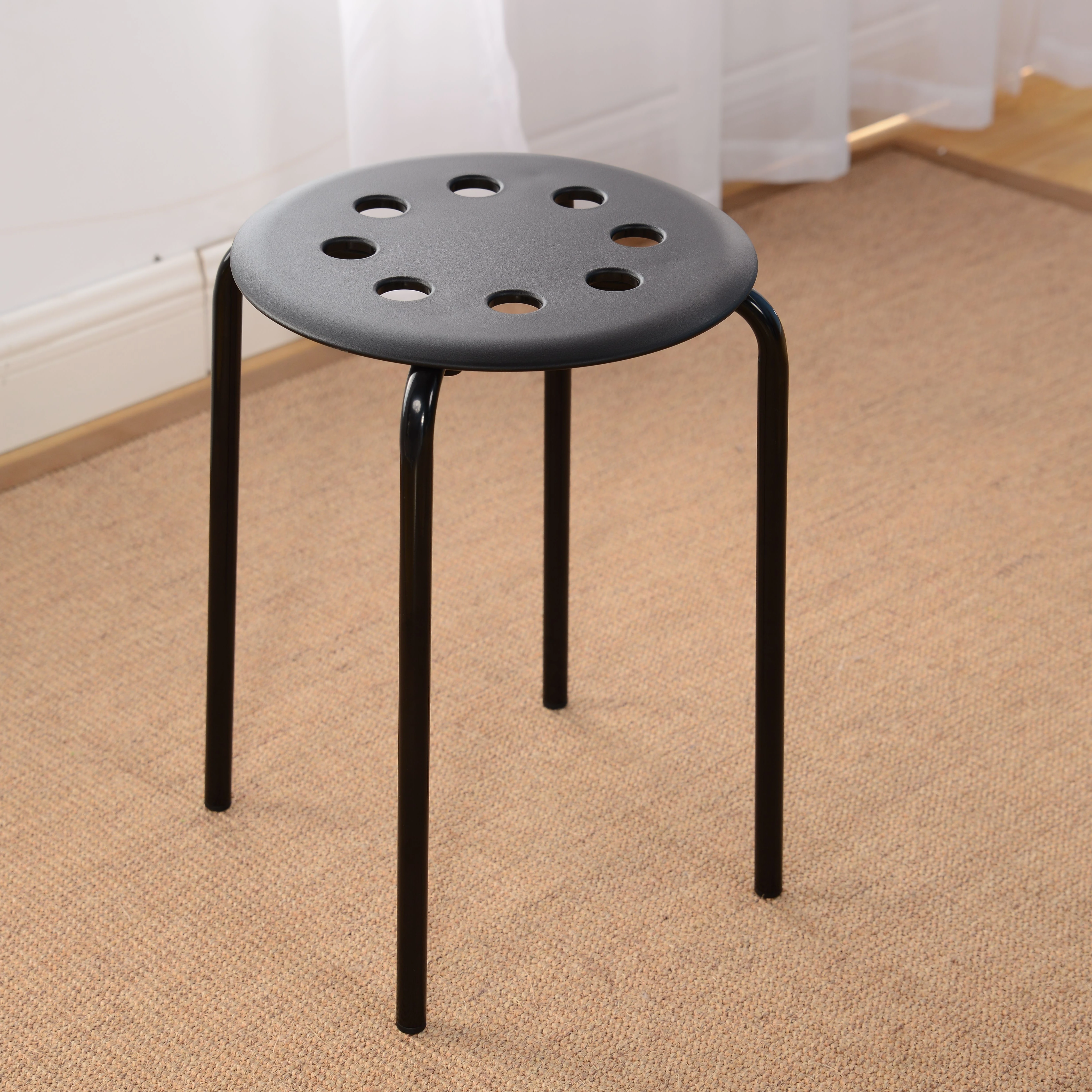 Wholesale price High quality  Stackable Metal Stool With PP seat Non-Slip Light weight Plastic Stool