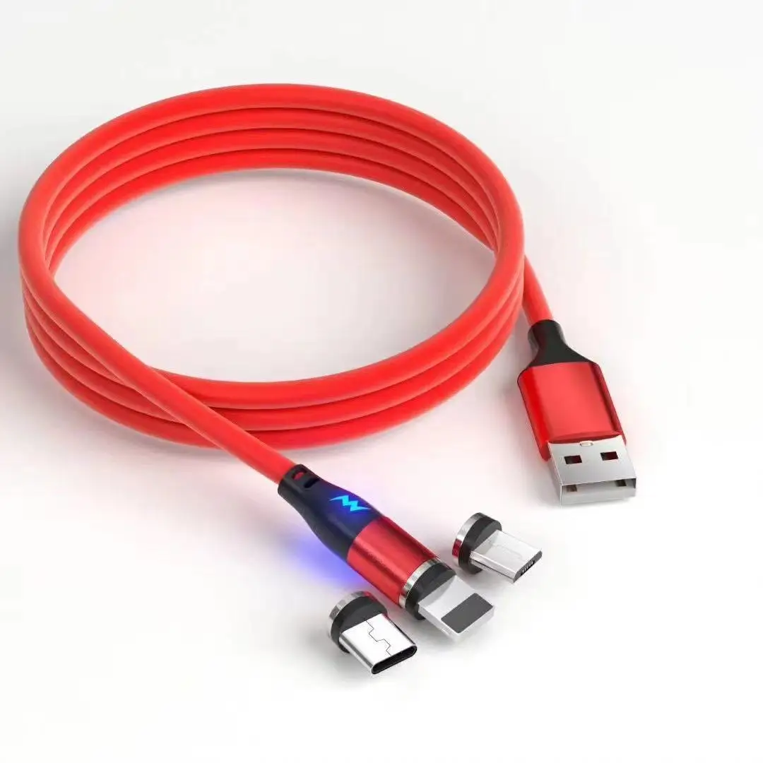 Бесплатная доставка ПВХ + силиконовый материал 3 в 1 Магнитный usb-кабель для