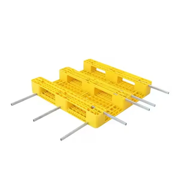 1000*1000*150mm HDPE Three Runners Steel Forklift Trolley Warehouse Plastic Reinforced Racking Pallet TP-1010WH
