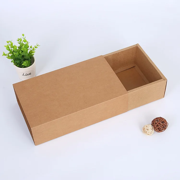 
Wholesale Custom Printing No Logo Small kraft paper packaging sliding drawer box 