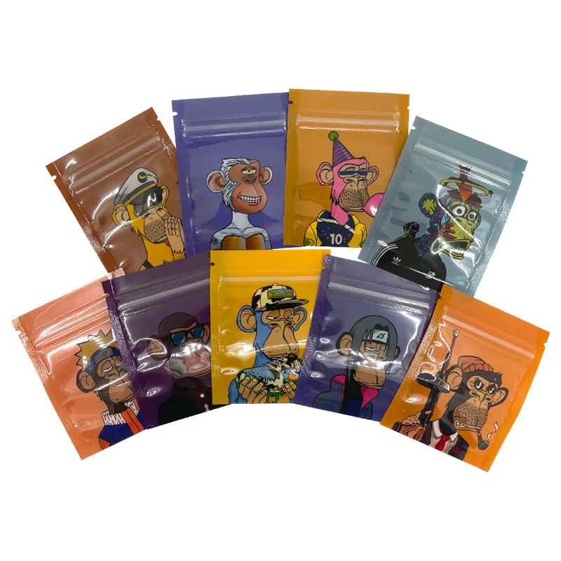 Customizable Clear Window Resealable Ziplock Plastic Small Cookie Pouch Smell Proof Gummy 1G Mylar Bags