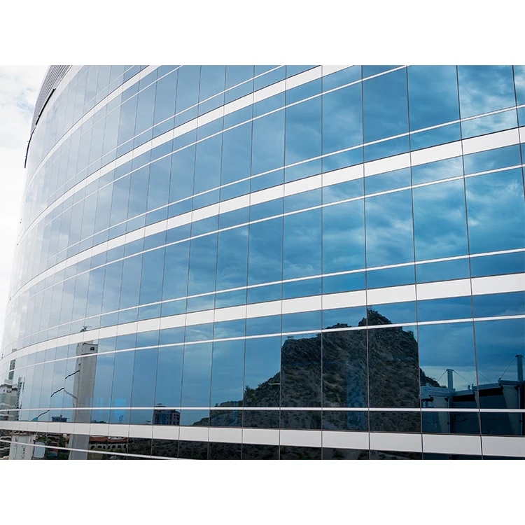 Facade Aluminium Installation Building Cladding Aluminum Skyscrapers Low E Tempered Frameless Double Glass Curtain Wall