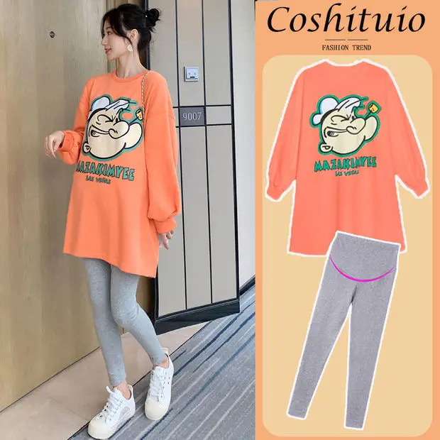 Maternity autumn suit 2021 new fashion models long sleeve large size top for women Spring and Autumn Internet celebrity small