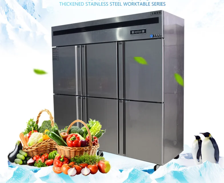 Newslly Refrigeration equipment 6 door upright deep freezer commercial refrigerator