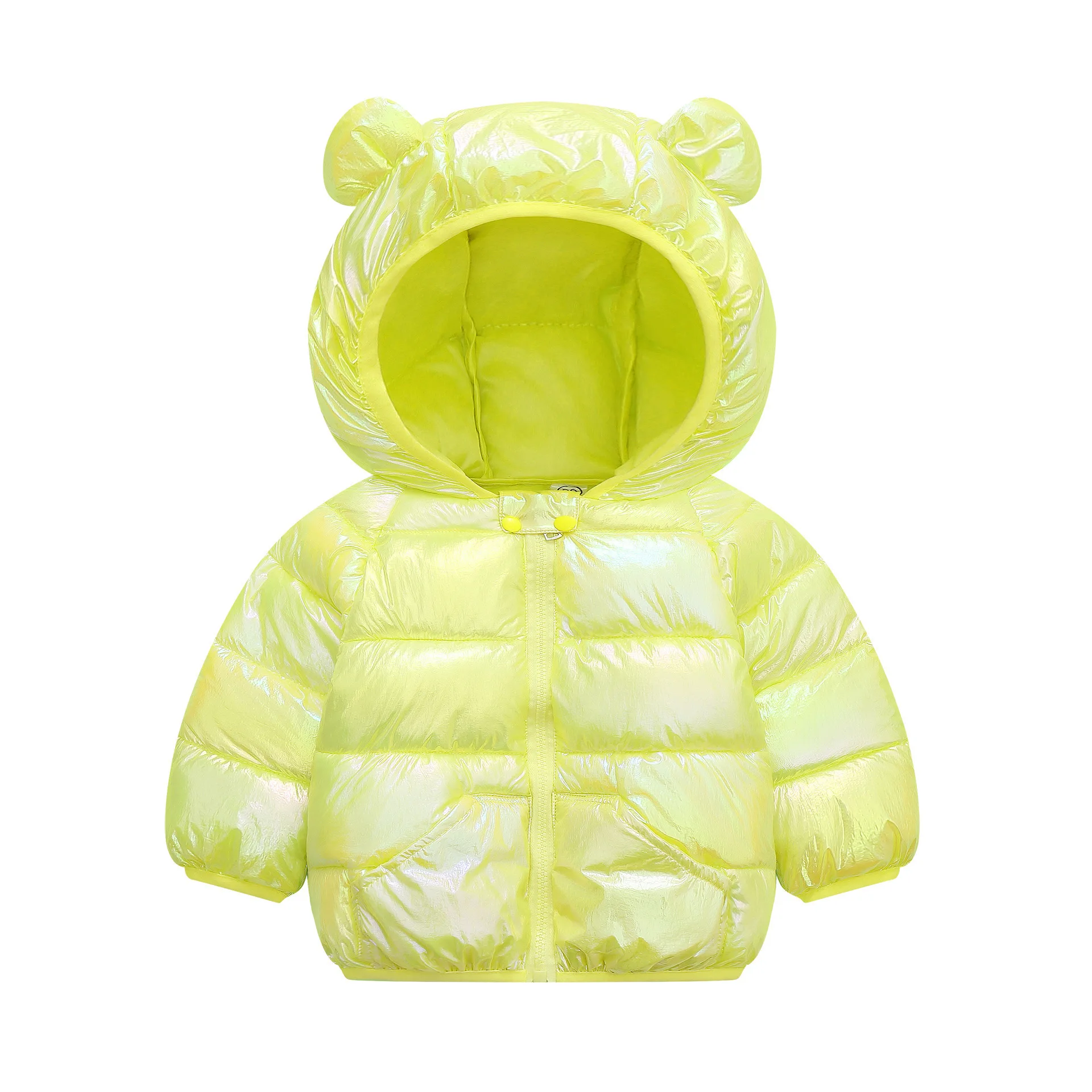 201228 Baby Boys Girls Light Puffer Padded Jacket Bear Hooded Infant Outerwear Winter Down Coats For Kids