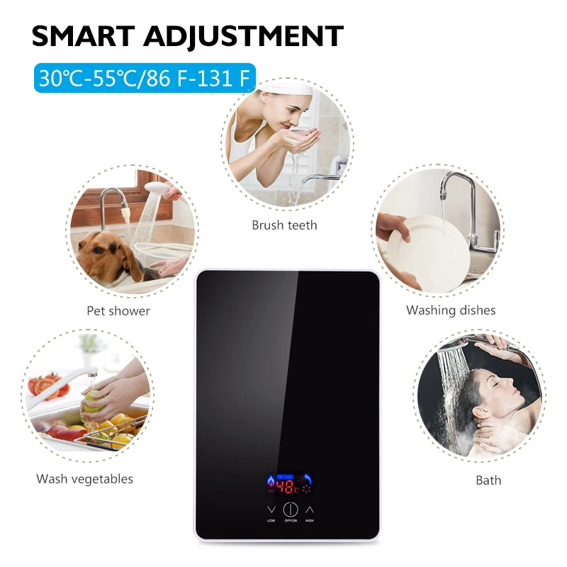 Low Price Wholesale 3.5KW 120V Tankless Electric Instantaneous Water Heater for household use