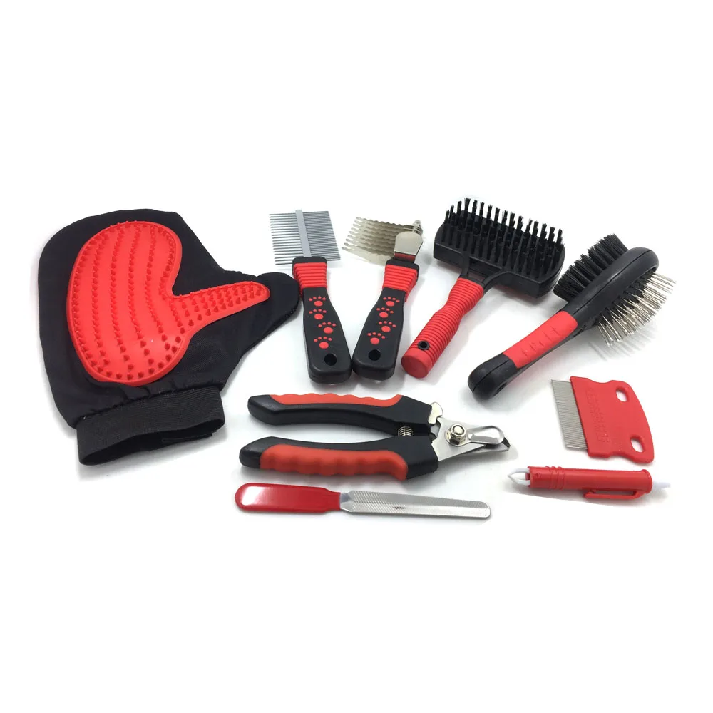 7 in 1 Professional Pet Grooming Kit Care Box Nail Trimming with File,Slicker Brush,Deshedding Tool,Comb,Undercoat Rake
