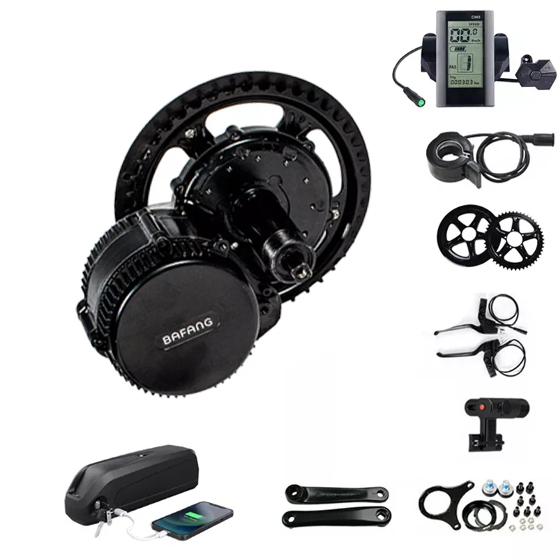 Bafang BBSHD BBS01B BBS02B мотор среднего привода 250 Вт-1000 Вт комплект двигателя для преобразования электровелосипеда с ЖК-дисплей 48 В бесщеточный электродвигатель