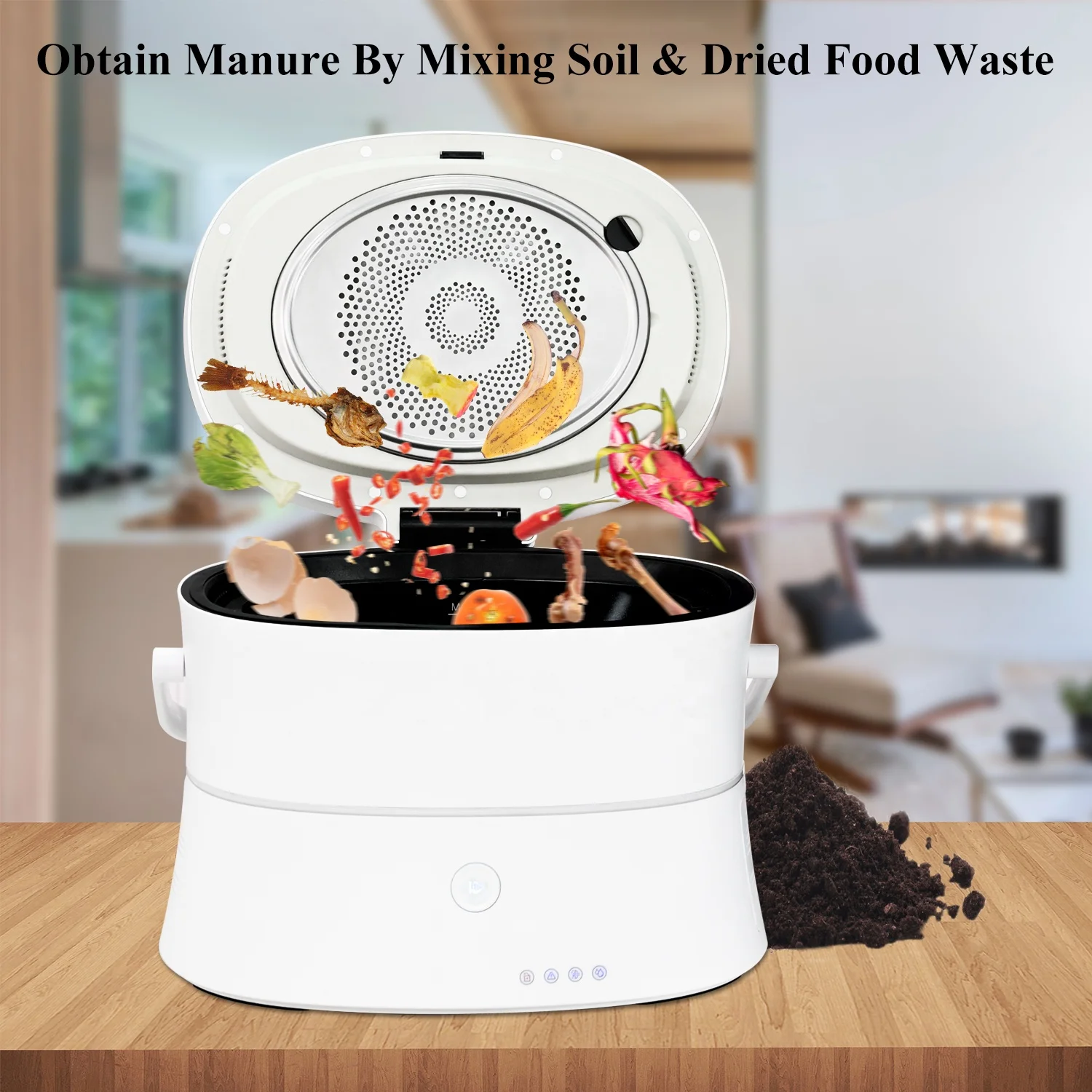 Odor Prevent Filter 3L Auto Reverse & Forward Heat Cycling Tech Kitchen Food Garbage Composter
