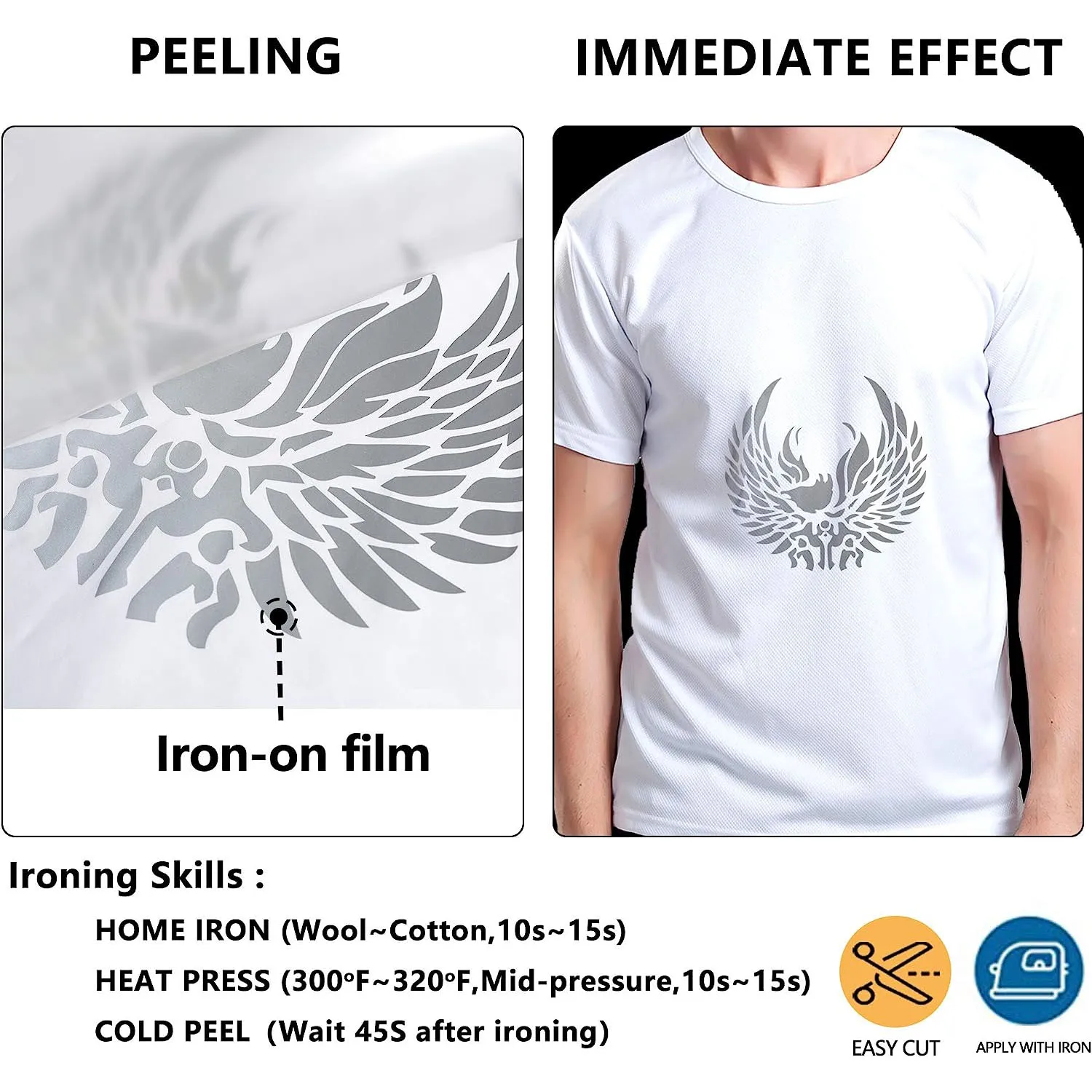 Diylobby 3m Silver Rainbow Color Retro Transparent HTV Vinyl Reflective Heat Transfer Vinyl Film Roll Design For Clothing