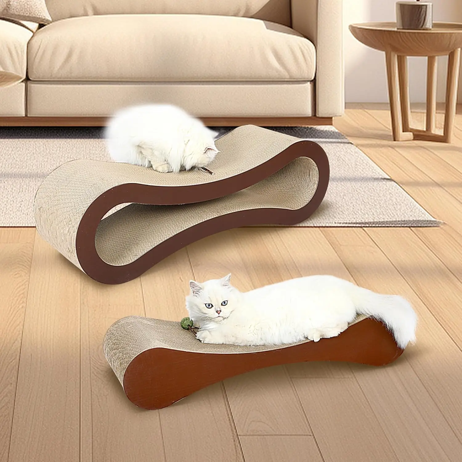 custom 2 in 1 cat scratch board bed large corrugated cardboard beds Durable beds and scrapers for cats