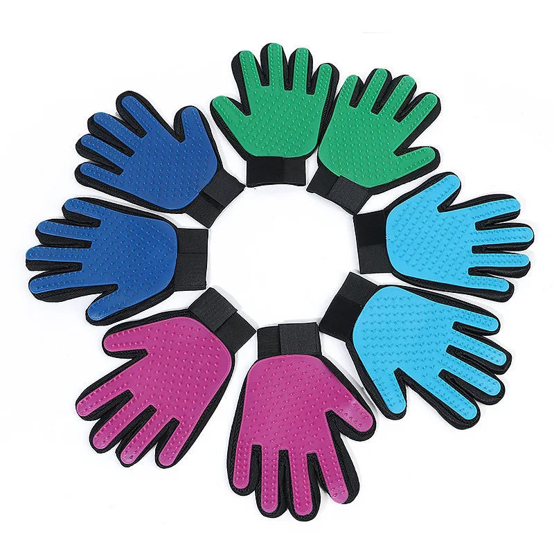Custom logo Silicone Dog Pet brush Glove Grooming Brush Pet Grooming Glove Cat Bath Cat cleaning Supplies Pet Glove Cat combs